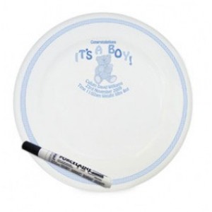 Personalised It's A Boy Teddy Signing Plate